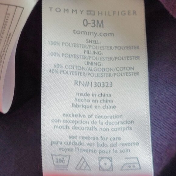 Tommy Hilfiger Infant Snowsuit Sz 0-3 Months  Spellout Winter Wear Cold Weather - Picture 7 of 9